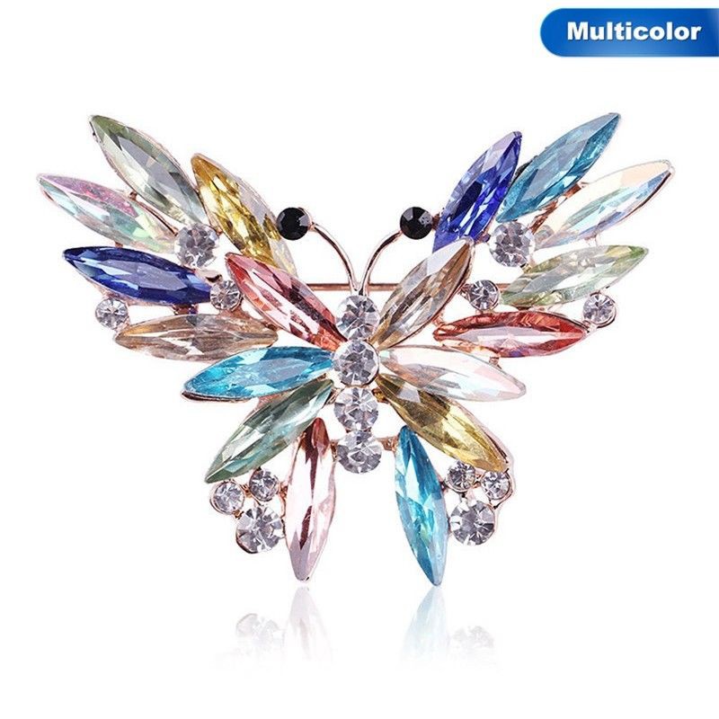 Pin cài áo hình bướm đính đá nhân tạo thời trang