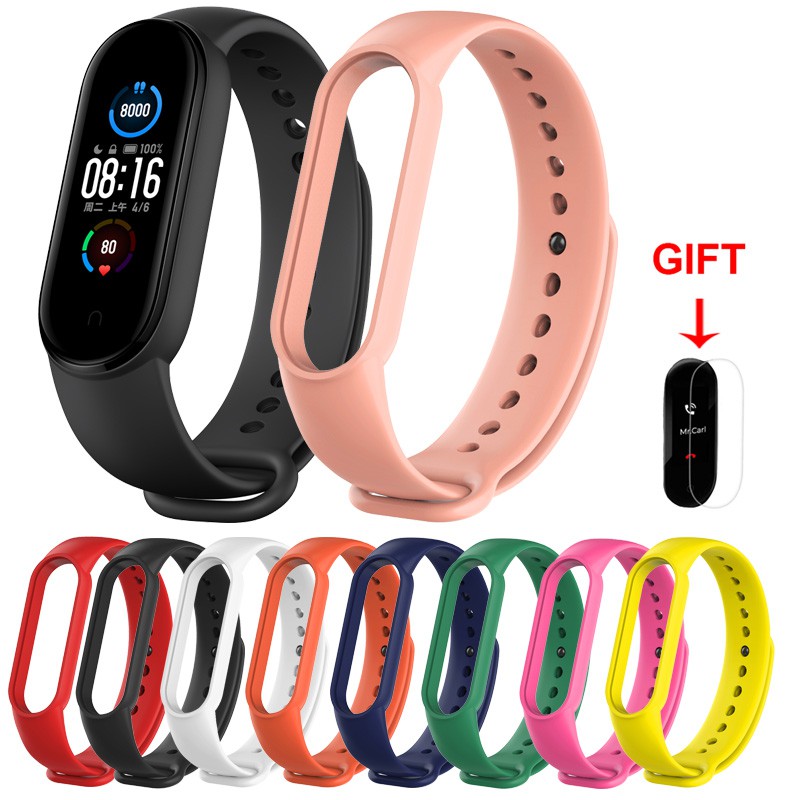 Dây đeo đồng hồ bằng silicon cho Xiaomi Mi Band 6/5/4/3 Miband 4 Mi Band 3/4/5