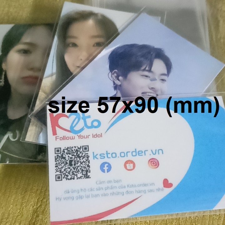 Sleeve bọc đựng card bảo vệ Lomo card, card bo góc chống trầy xước size 57x90 (mm)