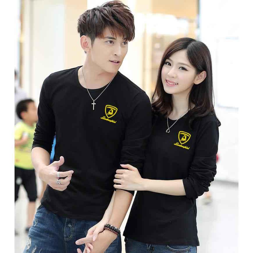 áo đôi nam nữ màu đen tay dài