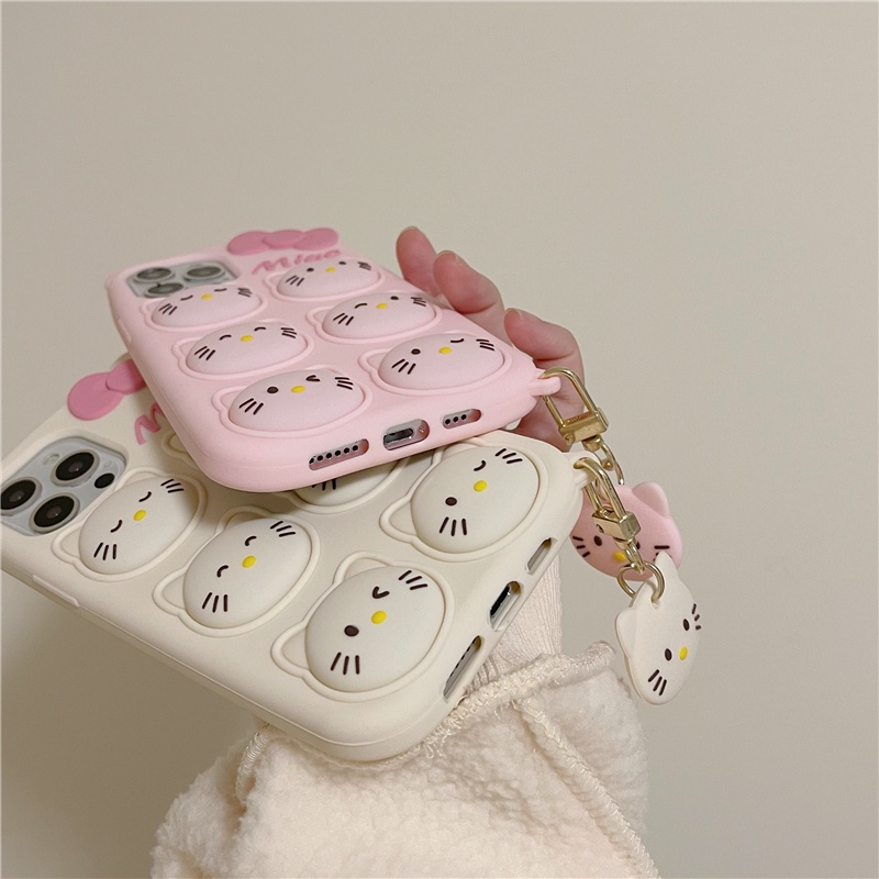 Ốp Điện Thoại Silicone Mềm Chống Rơi In Hình Hello Kitty Cho iPhone 14 13 12 11 Pro Max XS XR X 8 7 6 6S Plus SE 2020