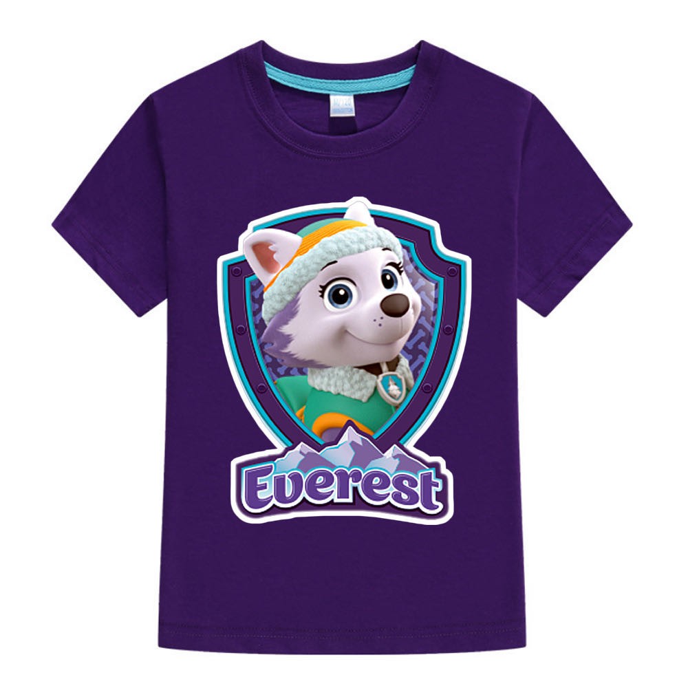 Paw Patrol Áo Thun 100% Cotton Tay Ngắn In Hình Chú Chó Cứu Hộ Đáng Yêu Thời Trang Mùa Hè Cho Bé