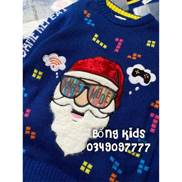 Áo Len Bé Trai &amp; Bé Gái Ông Già Noel Xanh Dương F&amp;F