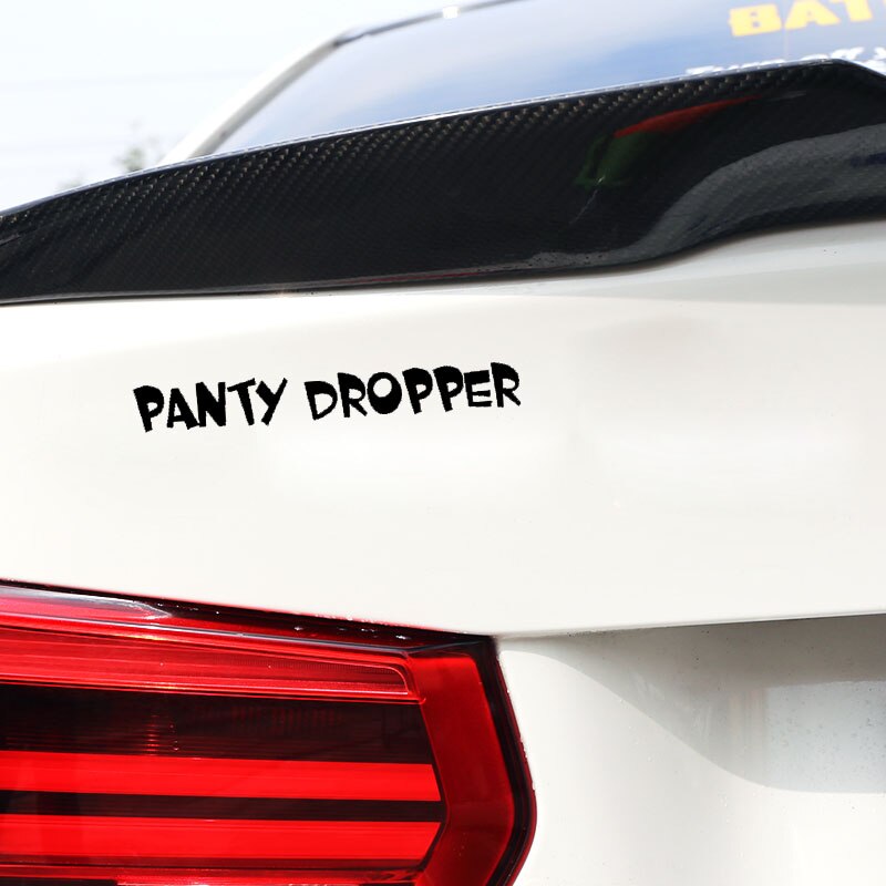 Miếng sticker &quot;Panty Dropper&quot; dán trang trí ô tô 17.5cmx2.1cm màu đen / bạc