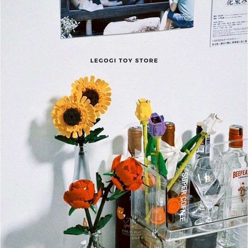 Đồ chơi lắp ráp Legogi HOA HƯỚNG DƯƠNG mô hình xếp hình lắp ghép hoa quà tặng hoa cho mẹ bạn gái