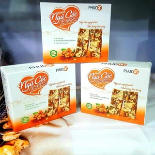Thanh ngũ cốc gạo lứt chà bông Phúc An 110gr hộp 5 gói/Bánh dinh dưỡng ăn sáng/Ăn vặt văn phòng