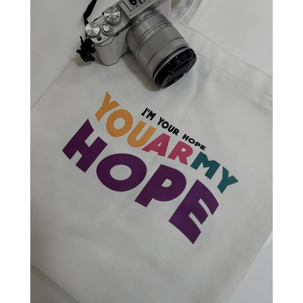 UARMYHOPE TOTE - Túi vải tote canvas BTS màu trắng