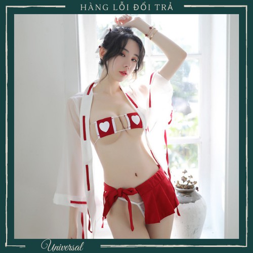 Đồ Cosplay Y Tá Kimono Sexy Gợi Cảm Có Áo Choàng - Bộ Đồ Ngủ Y Tá Kimono Cổ Trang Nhật Bản Sexy UNIVERSALXXX - DCP13 | BigBuy360 - bigbuy360.vn
