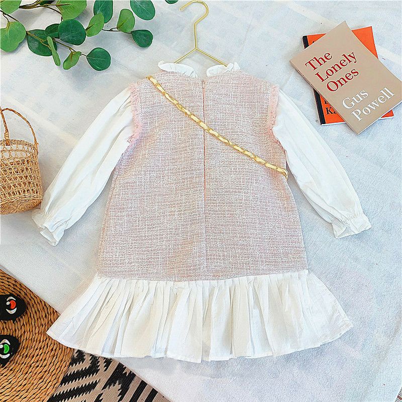 Set váy dạ kèm túi bé gái 90-130