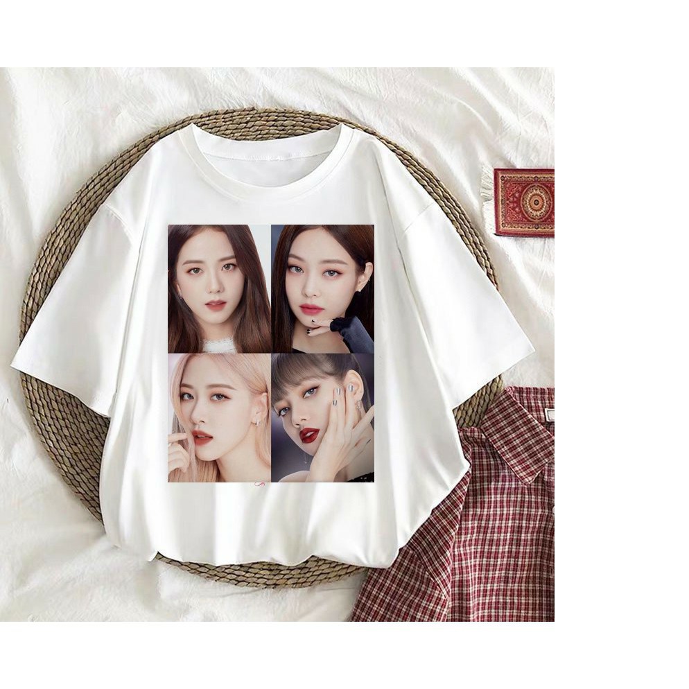 Áo phông nam nữ mùa hè in hình nhóm nhạc Blackpink chất vải cotton mềm mịn thoáng mát giá tốt