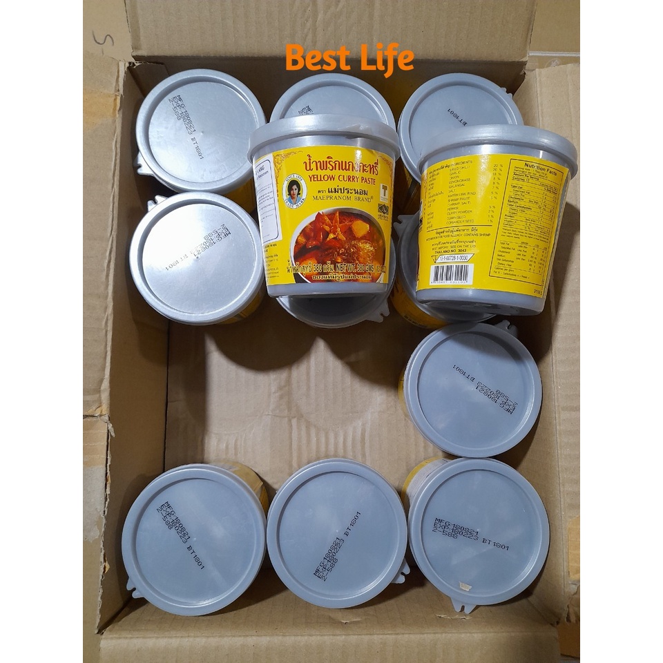 Gia vị cà ri vàng nhãn hiệu Maepranom 380g dùng để nấu các món cà ri thơm ngon hương vị Thái Lan