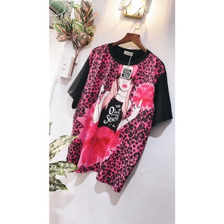áo thun thái unisex bigsize[da beo hồng KY35