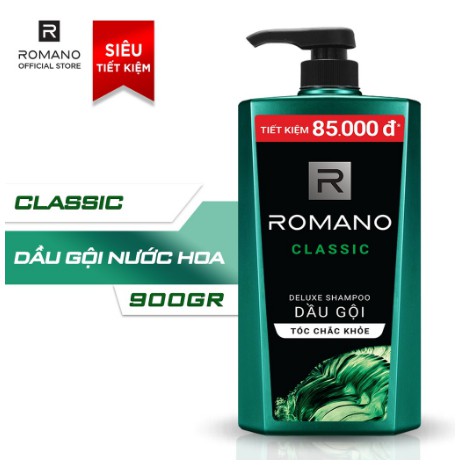Chai Dầu gội Romano Classic 900gr