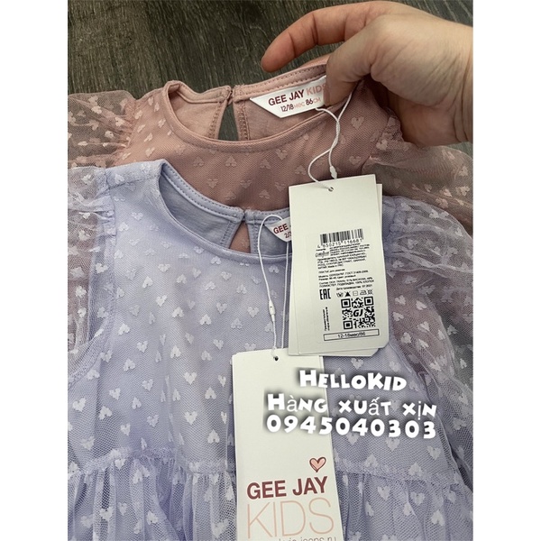 V59 - Váy ren lót cotton chấm bi tim