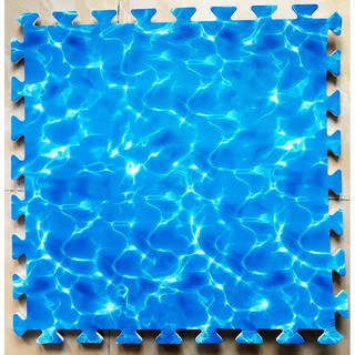 Bộ 4 miếng thảm xốp lắp ghép in hình Sóng Biển , Vân Gỗ , Giả Cỏ ( 60 x 60CM x 0.9MM )