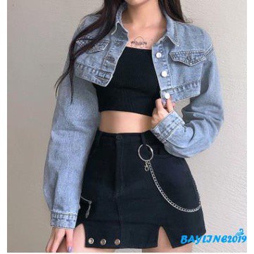 Áo Khoác Jeans Tay Dài Thời Trang Dành Cho Nữ