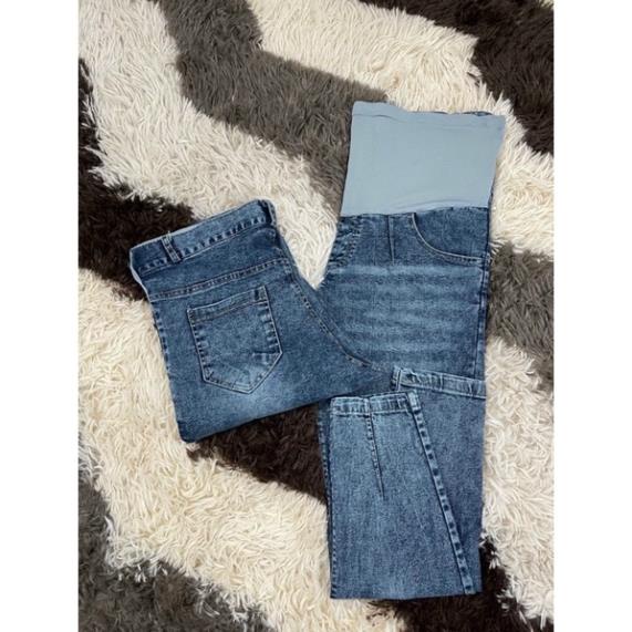 Quần jean Bầu K025☘️ảnh thật shop mặc chụp☘️chất siêu mềm đẹp☘️có co gian nhẹ☘️chun chỉnh bụng theo từng thai kì