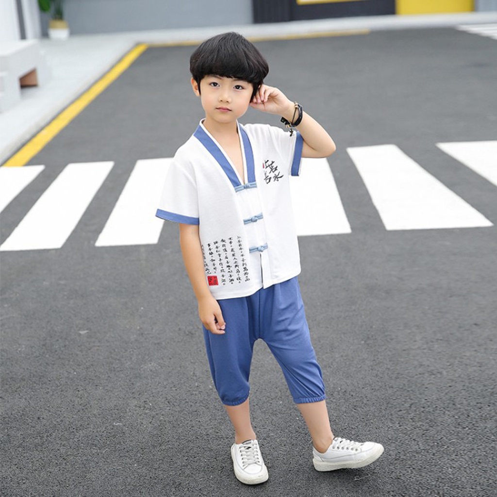 Bộ Cộc Cổ Tàu Chất Cotton Đũi Cao Cấp Cho Bé Trai Từ 7 - 27kg - MOOBABY SHOP