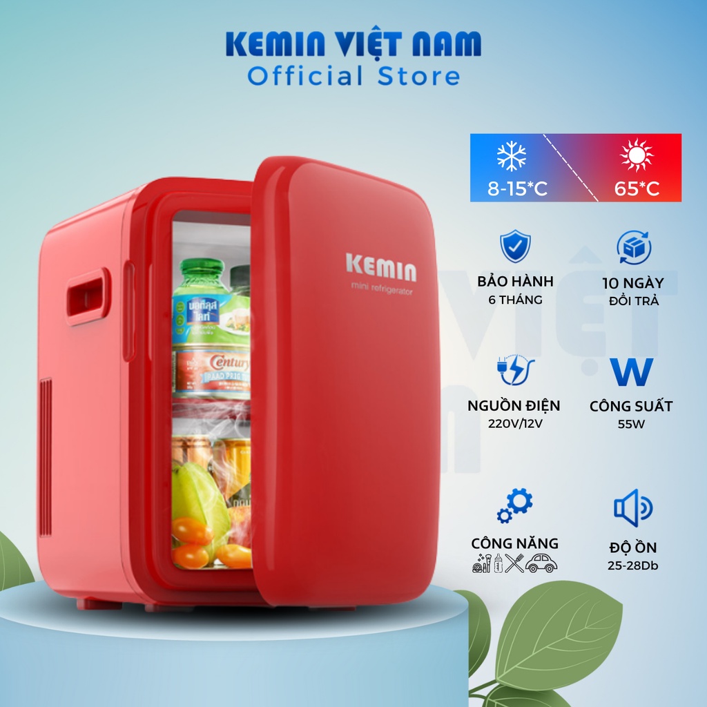 Tủ Lạnh Mini Kemin K10 - Nóng Lạnh 2 Chiều - Bảo Quản Mỹ Phẩm - Sữa Cho Bé - Dùng Được Cho Xe Hơi