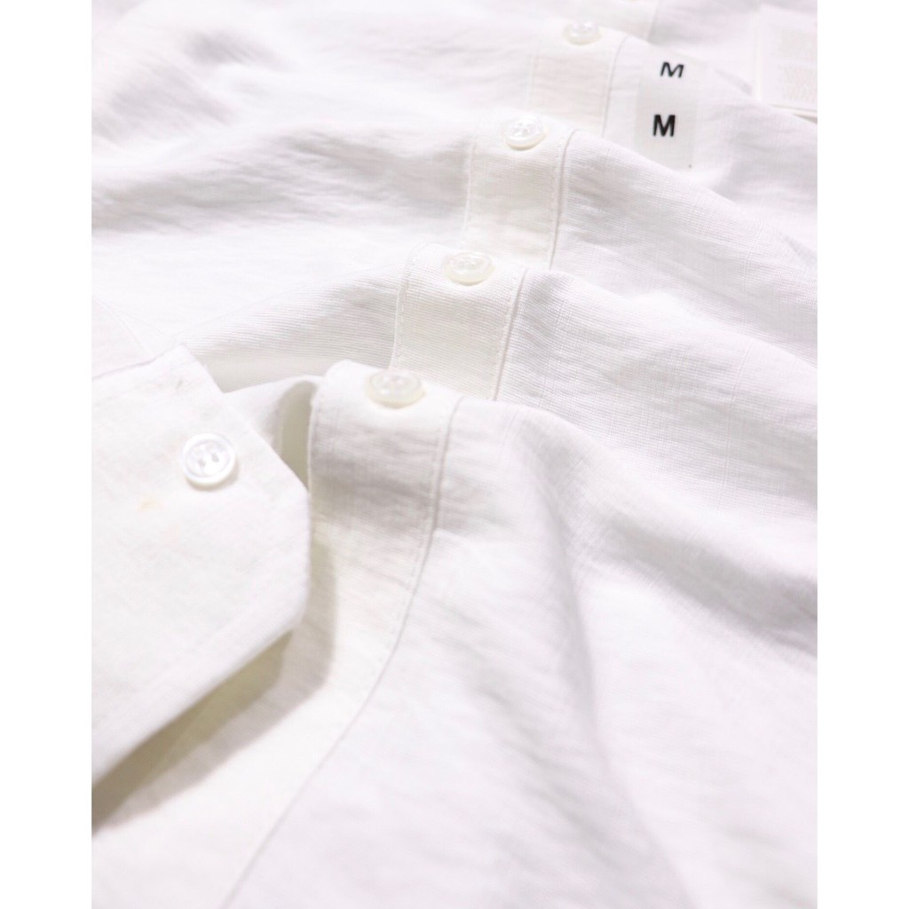 ÁO SƠ MI NAM CỔ TRỤ VẢI ĐŨI KHÔNG NHĂN