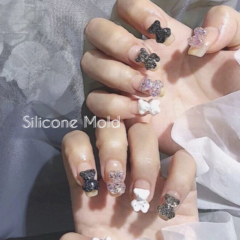 Khuôn Silicon Trong Suốt In Họa Tiết 3D Dùng Để Trang Trí Móng Nghệ Thuật DIY