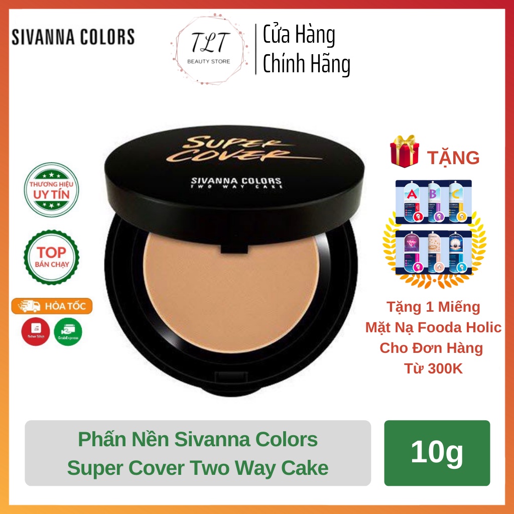 [Date 2024] Phấn Nền Sivanna Colors Super Cover Two Way Cake Kiềm Dầu Che Phủ Tốt Chính Hãng 10g