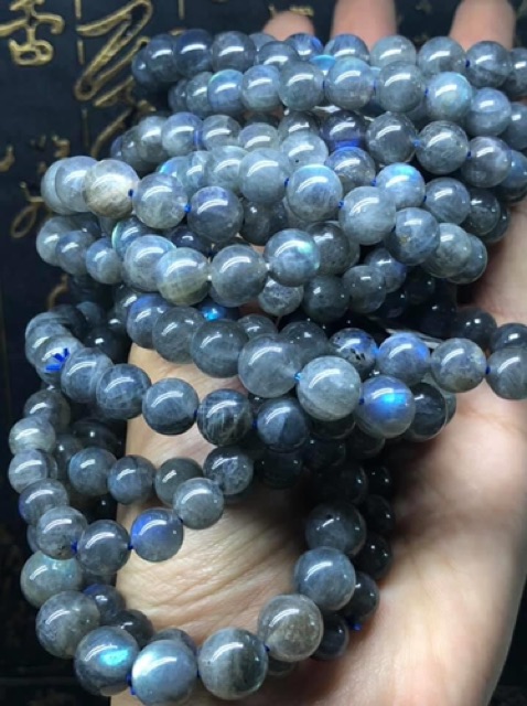 Hạt đá xà cừ Labradorite  - làm vòng tay, đồ handmade HIY