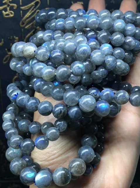 Hạt đá xà cừ Labradorite ( Hắc Nguyệt Quang ) - làm vòng tay, đồ handmade HIY