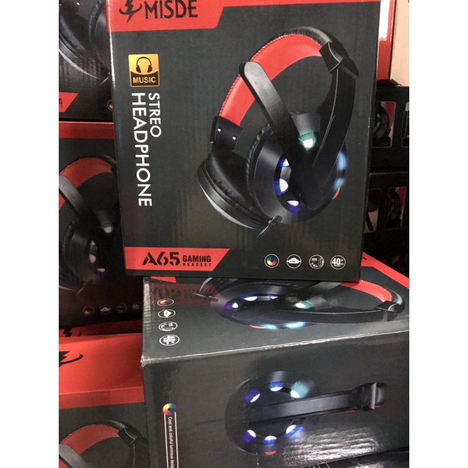 Tai nghe chụp tai cao cấp Dolby A65 dùng cho học Online – Chính hãng – Có mic và tai jack 3.5 &amp; Usb !!!