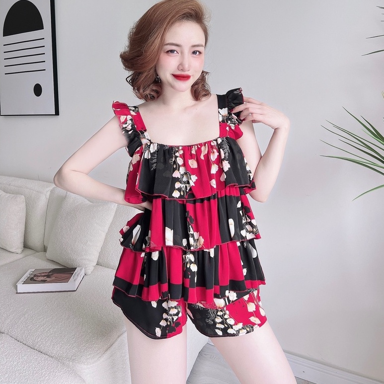 Bộ Đồ Ngủ Nữ SOJUN Vải Mango 3 Tầng 40-65Kg