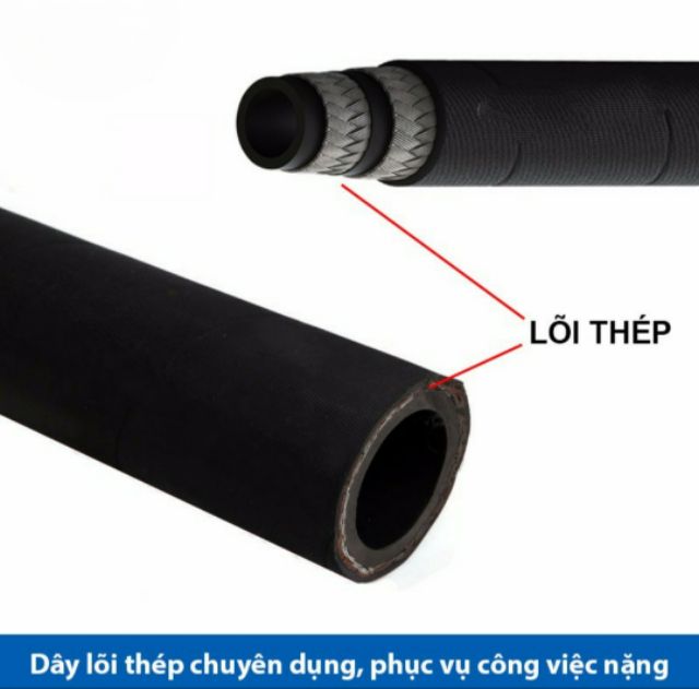 DÂY RỬA XE LÕI THÉP ÁP LỰC CAO 15M 1 ĐẦU TO 1ĐẦU BÉ