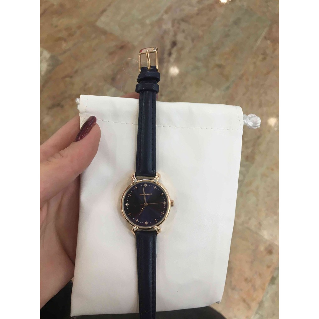 đồng hồ nữ xách tay Sunlight xanh tím than săn sale 50% (có kèm bill trong hộp)