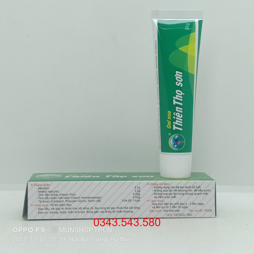 Gel xoa Thiên Thọ Sơn - Giúp giảm đau nhức, thoái hóa đốt sống hiệu quả 35g