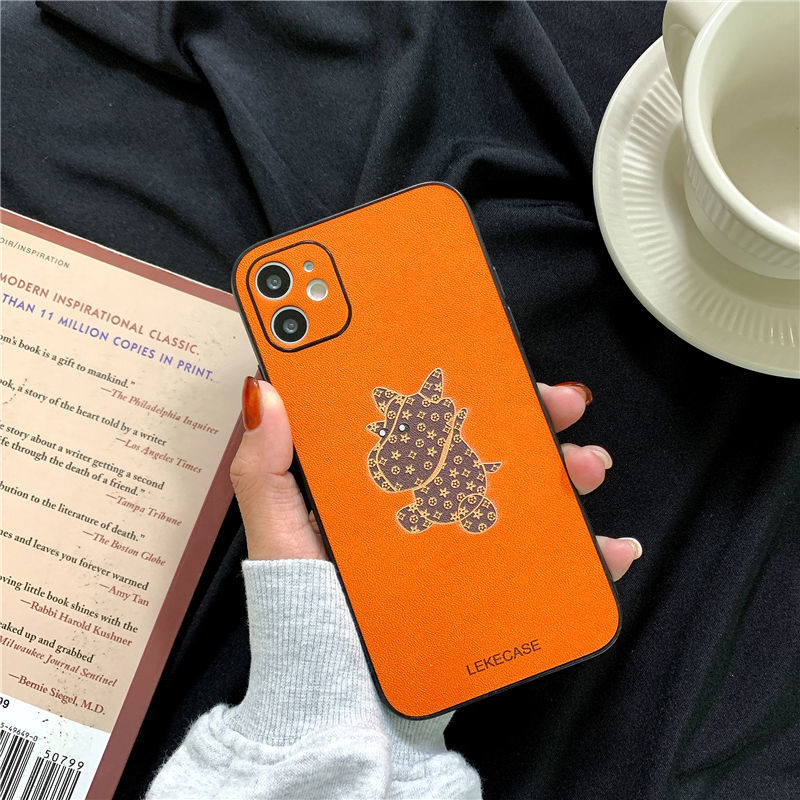 TPU protective shell for iPhone 11 12 Pro Max 7plus 6 6s 7 8 Plus XR X XS MAX 12 mini cute cartoon French bulldog soft cover brown LV anti-fall mobile phone case