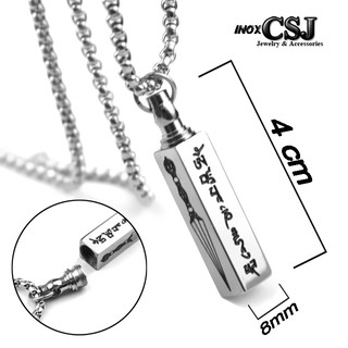 MẶT DÂY CHUYỀN INOX CHÚ ÚM MA NI BÁT NI HỒNG MD185 đẹp, bền màu