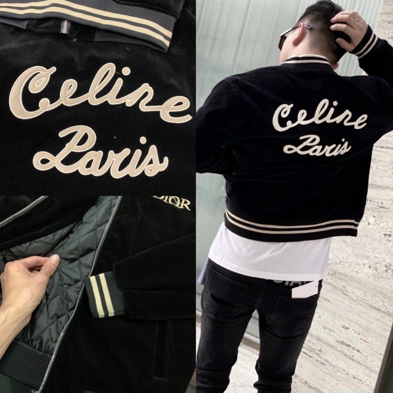 Áo khoác nhung 4 lớp thêu da