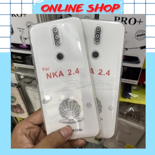 Ốp trong suốt NOKIA 2.4 dẻo trong xin có nút bảo vệ cổng sạc và tai nge