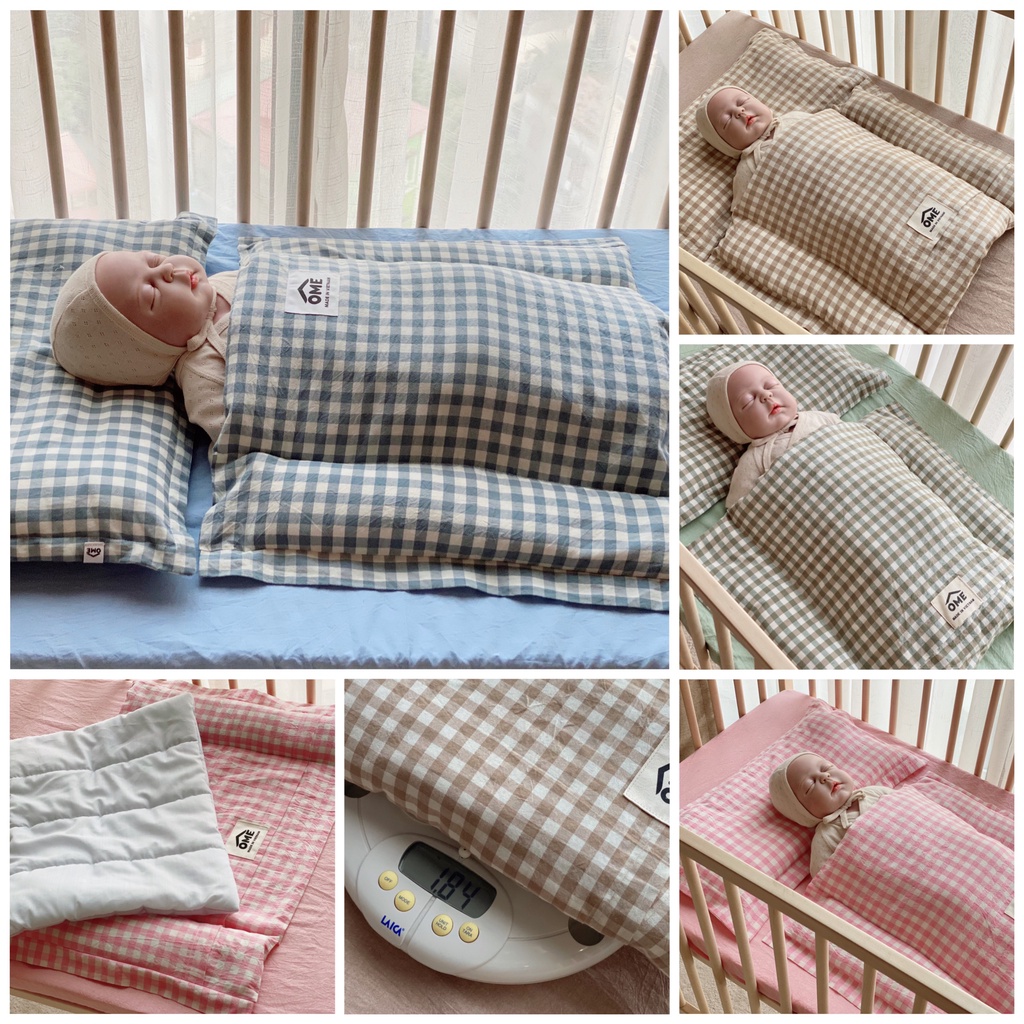 Chăn chặn đa năng vải đũi Ome 3in1 đắp bụng kiêm ủ kén - chặn giật mình giúp bé được "ôm ấp" khi ngủ