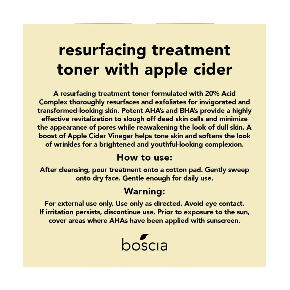 Nước dưỡng ẩm hoa hồng Boscia Resurfacing Treatment Toner With Apple Cider Vinegar (Set 2 chai x 150ml) của Mỹ