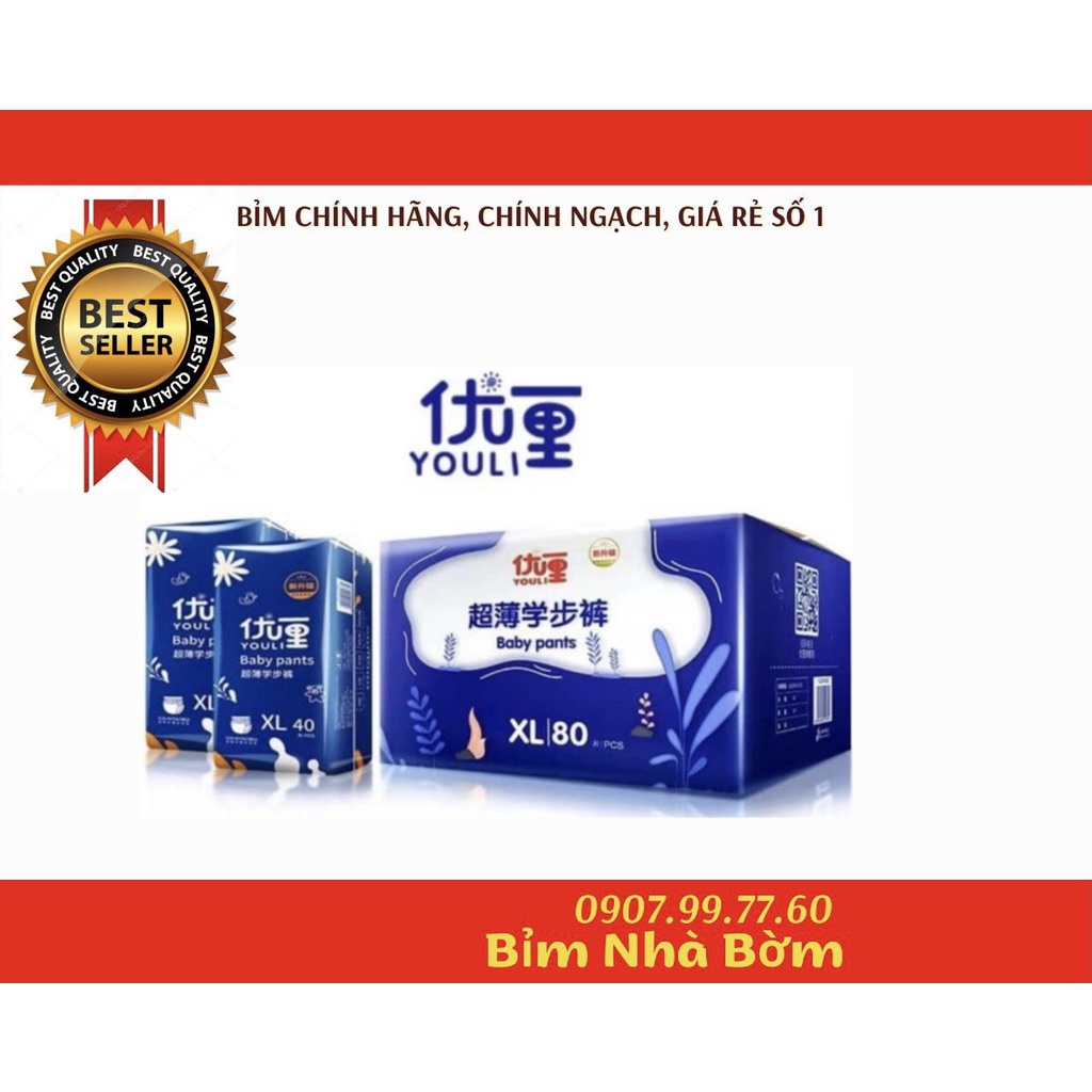 Bỉm Quần Youli đủ size M44-88/L42-84/XL40-80/XXL36-72/XXXL34-68