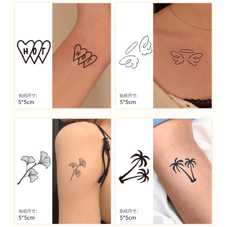 Bộ 60 hình xăm dán mini tạm thời chống thấm nước có thể kéo dài đến 15 ngày JIAMIN Magic Tattoo