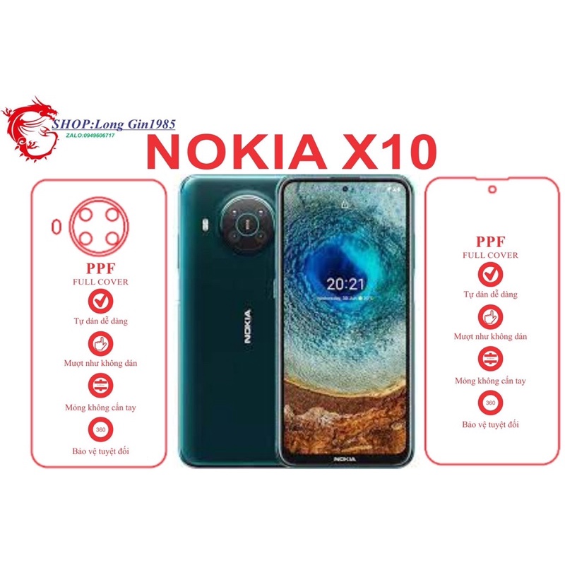 Nokia X10 miếng dán trong Ppf mặt sau và mặt trước chống va đập chống trầy xước