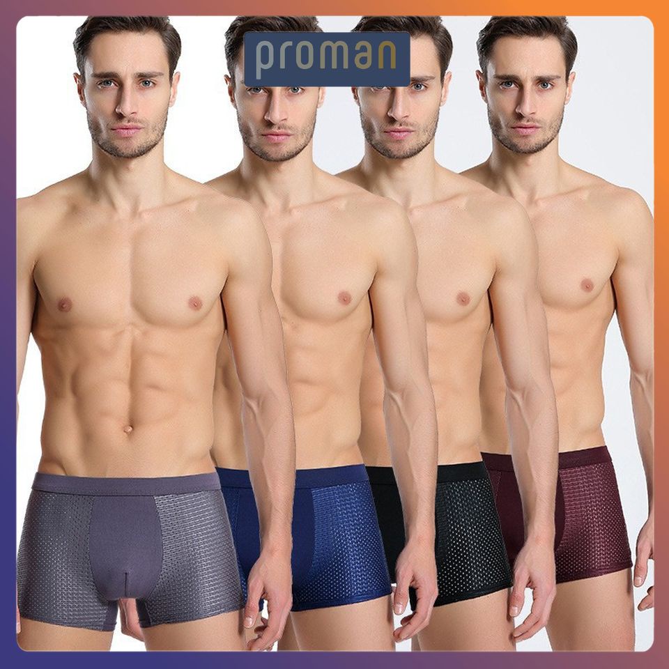 Quần lót nam Boxer Fapas hình thun lạnh siêu mát lạnh, Quần sịp đùi nam cotton siêu dãn SD11 - PROMAN