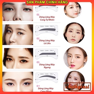 Combo 8 cặp Khuôn mày giấy dán 2 bên No4. Cong Nhọn