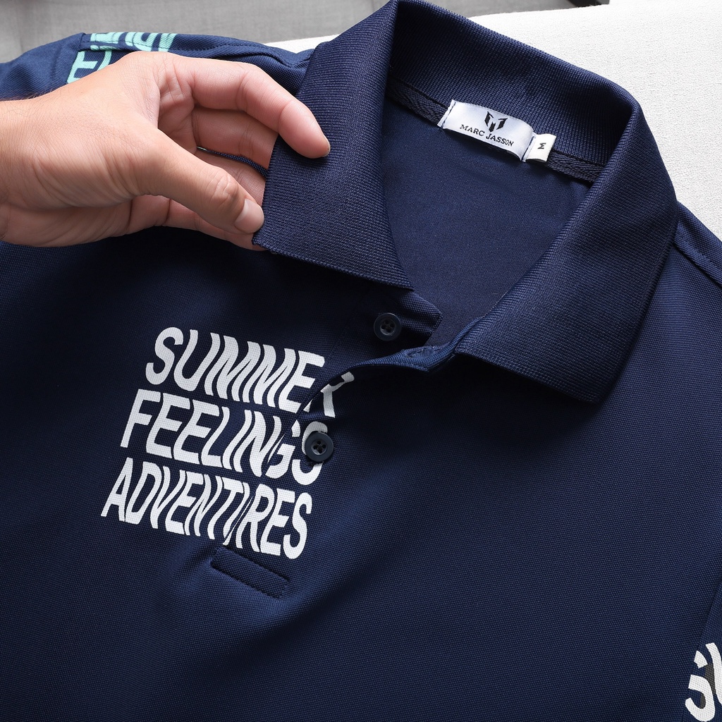 Áo thun polo nam cổ bẻ SUMMER FEEL cotton CVC cao cấp, big size 3XL &gt; 90kg, form regular sang trọng, thanh lịch