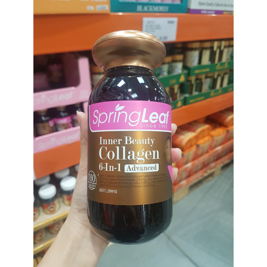 [180 VIÊN] Viên COLLAGEN SPRING LEAF INNER BEAUTY COLLAGEN 6-IN-1, hộp 180 viên - 6in1 hiệu quả căng da | Thế Giới Skin Care