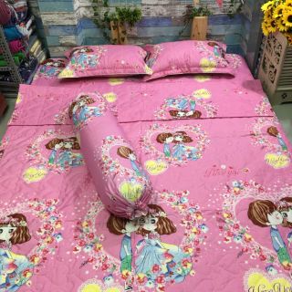 Drap cotton poly full nguyên bộ 5 món