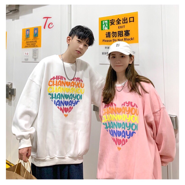 [FREESHIP] Áo Sweater Nỉ Bông In Hình Trái Tim Bảy Màu Siêu Đẹp (Kèm Ảnh thật + Video) | BigBuy360 - bigbuy360.vn