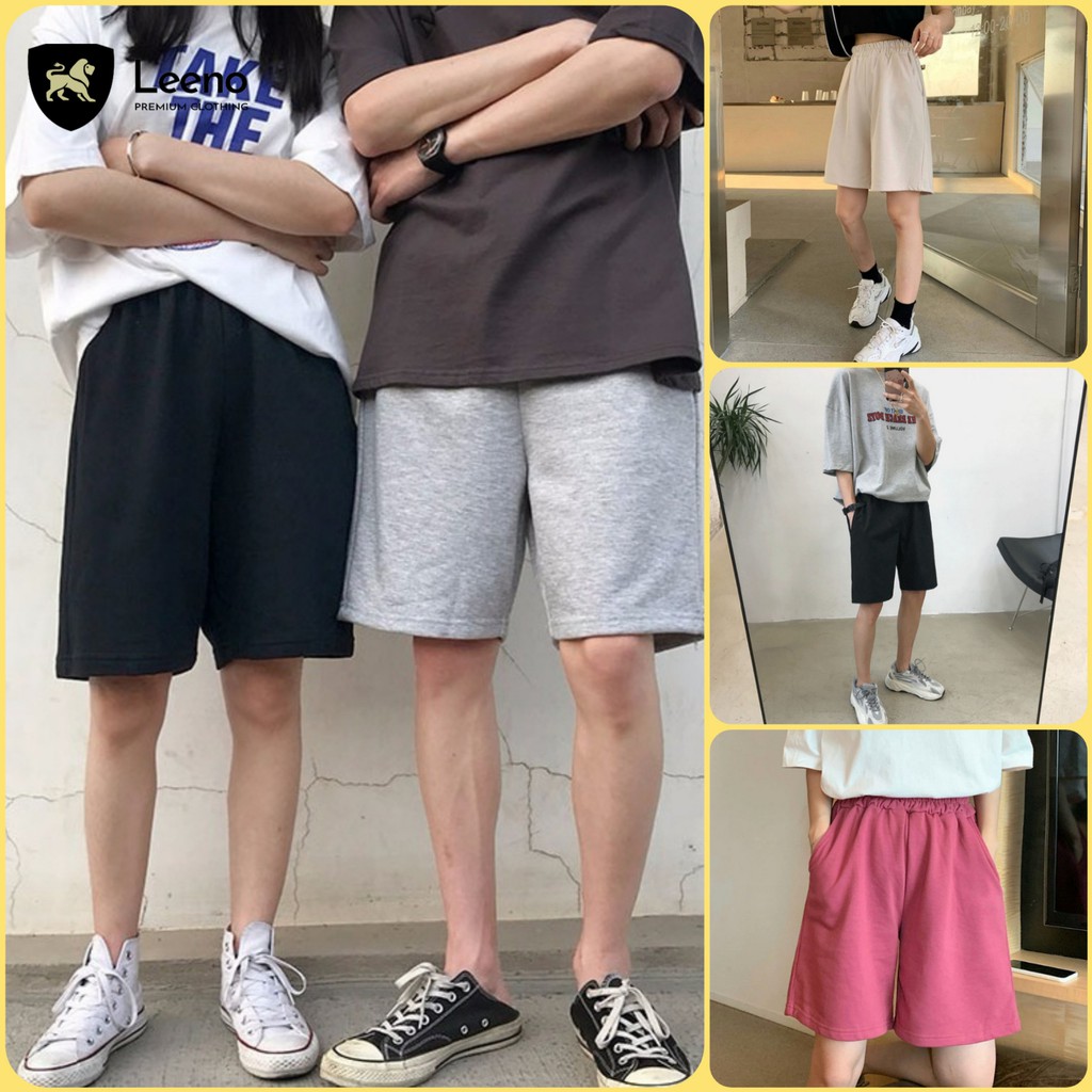 [Mã FAMAYWA giảm 10K đơn 50K] Quần short thun nam nữ, quần đùi trơn Unisex LEENO | BigBuy360 - bigbuy360.vn