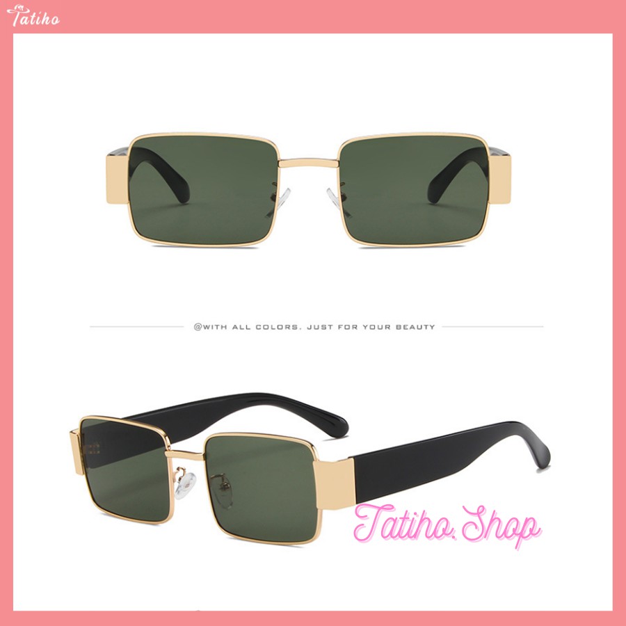 [HÀNG XỊN, GIÁ TỐT] Kính Mát (Kính Râm) Cao Cấp Hình Vuông Gọng Kim Loại Phong Cách Châu Âu- Carl Fitow - Mã MK005